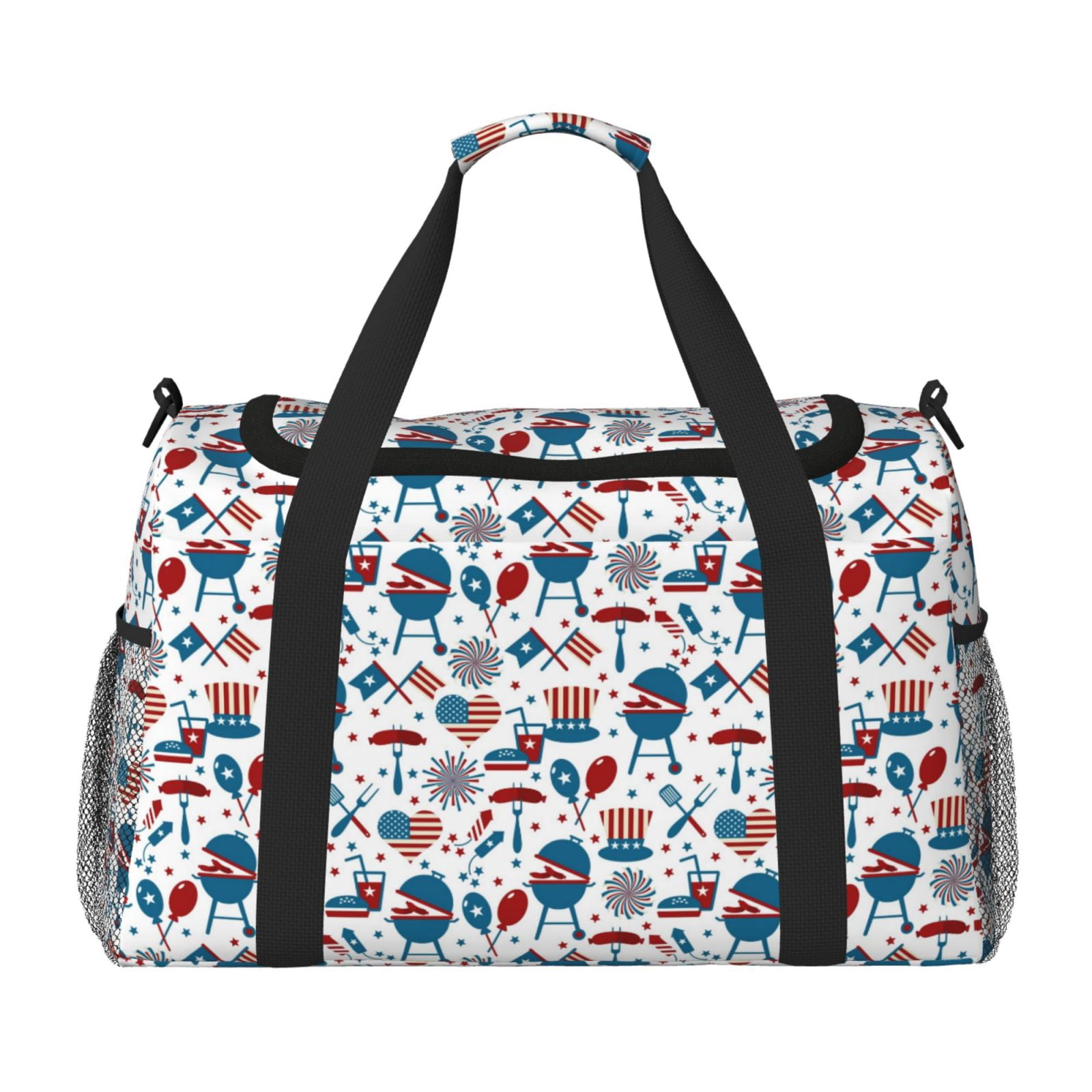 Fuzoiu Fourth Of July Party Print Travel Duffle Bag,Carry On Tote Bags,Duffel Bag,Sport Gym Bag, Hospital Bag for Labor and Delivery, Overnight Bag,Luggage Bag