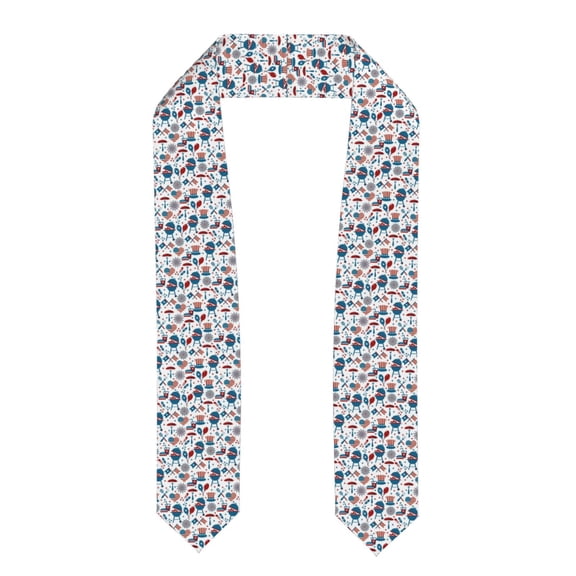 Fuzoiu Fourth Of July Party Print Graduation Sash,Graduation Stole,Unisex Adult Graduation Stole Shawl 91" Long,for Academic Commencements Shawl-Flattened