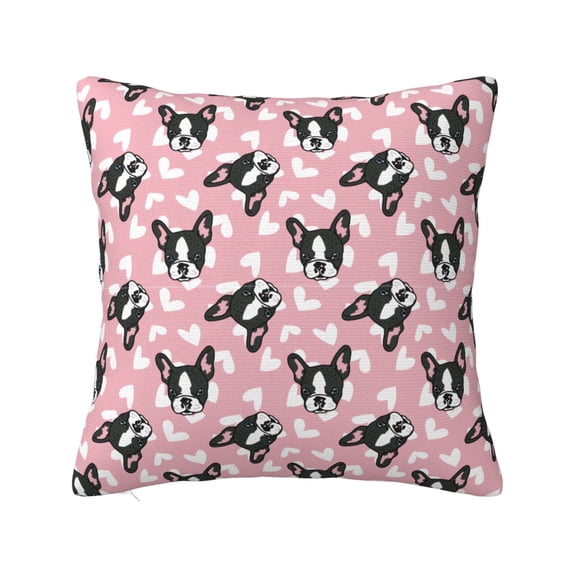 Fuzoiu French Bulldog Print Square Pillow Cover,Hidden Zipper Design,Luxury Square Pillow Case, Throw Pillow,Couch Cushion-18"x18"