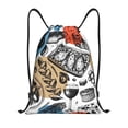 thumbnail image 1 of Fuzoiu French Food Print Drawstring Backpack for Gym, Travel, Yoga,Sports Sackpack String Bag for Women Men-Medium, 1 of 6