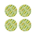 thumbnail image 1 of Fuzoiu Fresh Sweet Corn Print Leather Coasters Set,Drink Coasters Set of 4,for Tabletop Protection, Durable PVC Coasters,Home Décor and Housewarming Gift-Round Shape, 1 of 6