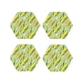 thumbnail image 1 of Fuzoiu Fresh Sweet Corn Print Leather Coasters Set,Drink Coasters Set of 4,for Tabletop Protection, Durable PVC Coasters,Home Décor and Housewarming Gift-Hexagon, 1 of 6
