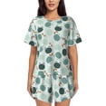 thumbnail image 1 of Fuzoiu Frog And Dragonflies Print Women's Short-Sleeved Pajama Set,Lounge Sleepwear Set,Womens Pajama Sets 2 Piece,Button-Up Top and Shorts with Pockets-X-Large, 1 of 7
