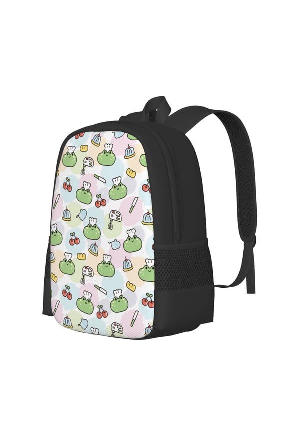 Frog Wear Chef Hat Print Large Capacity Backpack,Travel Backpack,Laptop Bag,College School Rucksack Bag,for School, Travel & Outdoor Activities