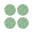 thumbnail image 1 of Fuzoiu Froggs In The Lake Print Leather Coasters Set,Drink Coasters Set of 4,for Tabletop Protection, Durable PVC Coasters,Home Décor and Housewarming Gift-Round Shape, 1 of 6