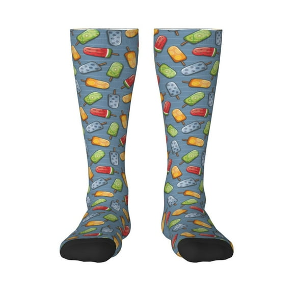 Fuzoiu Fruit Ice Cream Print Adult Stockings,Crew Socks,Unisex Fashion Socks, Casual Sports Socks,Comfortable Crew Socks for Everyday Wear and Sports