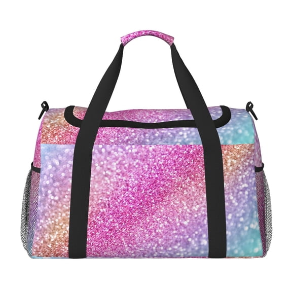 Fuzoiu Fun Rainbow Print Travel Duffle Bag,Carry On Tote Bags,Duffel Bag,Sport Gym Bag, Hospital Bag for Labor and Delivery, Overnight Bag,Luggage Bag