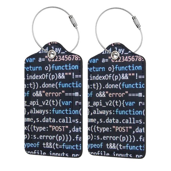 Fuzoiu Function Source Code Print Premium Leather Luggage Tag,Travel Accessory,Luggage Tag for Suitcase Baggage Handbag Travel Bag,Name Card & Privacy Cover-1