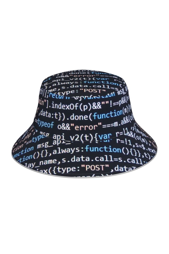 Function Source Code Print Reflective Bucket Hat,Outdoor Hat for Men and Women,Bucket Hat for Travel Fishing Hunting Summer Camp