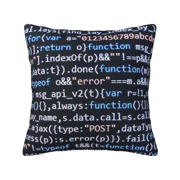 Fuzoiu Function Source Code Print Square Pillow Cover,Hidden Zipper Design,Luxury Square Pillow Case, Throw Pillow,Couch Cushion-12"x12"