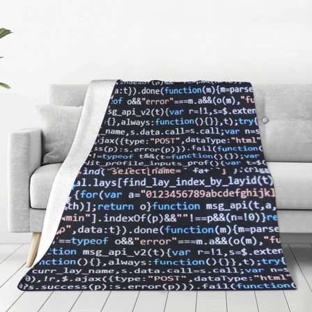 Fuzoiu Function Source Code Print Ultra-Soft Micro Fleece Blanket,All Seasons Flannel Throw, Lightweight Blanket for Bed, Sofa, Couch, Movie Night, Camping, and Travel-50"x40"