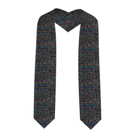 Fuzoiu Function Source Code1 Print Graduation Sash,Graduation Stole,Unisex Adult Graduation Stole Shawl 91" Long,for Academic Commencements Shawl-Sharp Corner