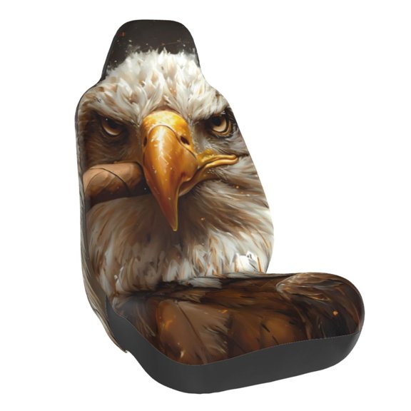 Fuzoiu Funny Bald Eagle Print Elastic Car Seat Covers, Seat Cover Protector,Universal Fit Interior Covers for Most Cars,Washable Seat Cover Non Slip for SUV,Sedan,Van