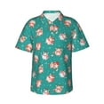thumbnail image 1 of Fuzoiu Funny Christmas Deer Print Hawaiian Shirt for Men, Summer Beach Casual Short Sleeve Button Down Shirts, Men’s Beach Summer Shirts with Pocket,Small, 1 of 7