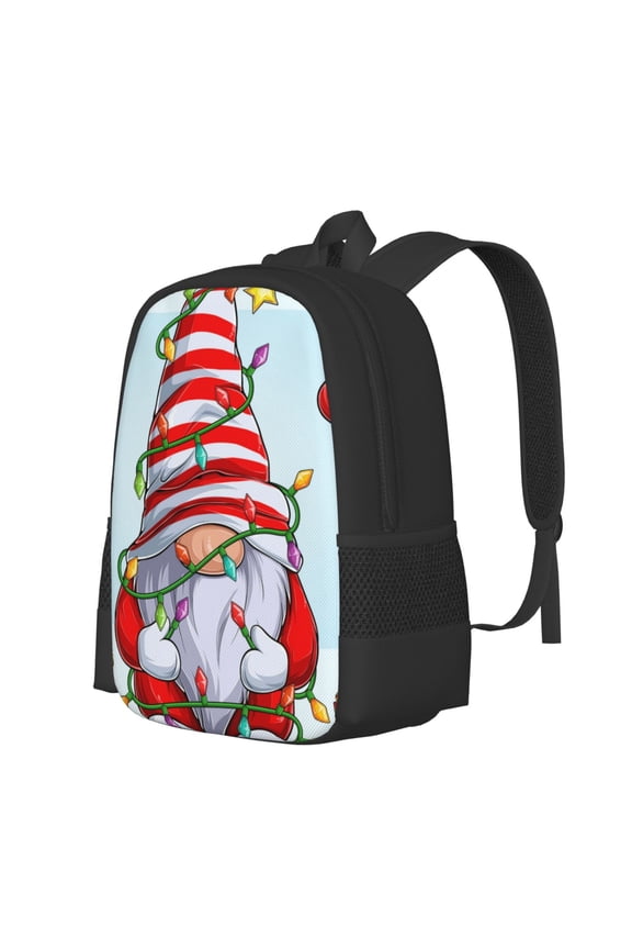 Funny Christmas Gnome Print Large Capacity Backpack,Travel Backpack,Laptop Bag,College School Rucksack Bag,for School, Travel & Outdoor Activities