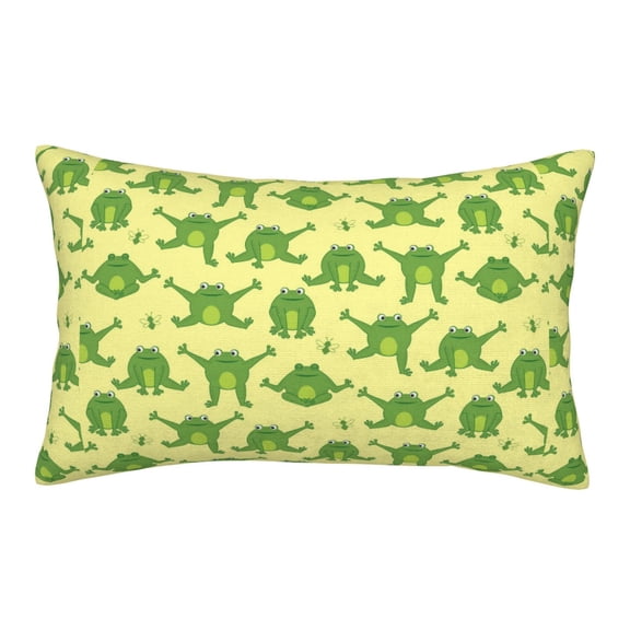 Fuzoiu Funny Frogs Print Fuzzy Pillowcases, Super Soft Pillow Case Cover with Zipper for Bedroom, Sofa, Couch,Cozy Pillow Shams for All Seasons-14"x20"