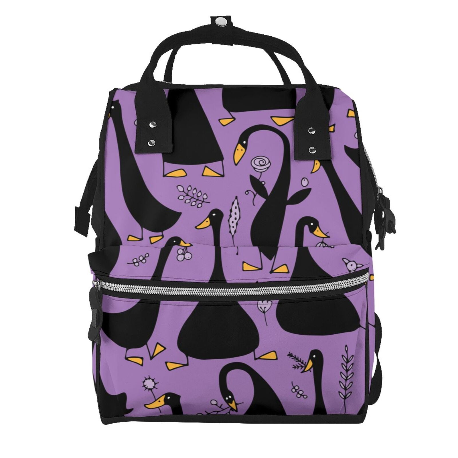 Fuzoiu Funny Goose Print Diaper Bag Backpack,Baby Essentials Travel Tote,Multi function Waterproof Diaper Bag, Travel Essentials Baby Bag - Unisex