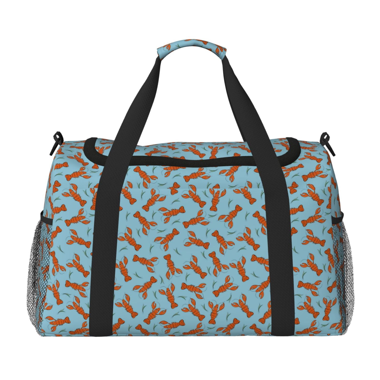 Fuzoiu Funny Lobsters Print Travel Duffle Bag,Carry On Tote Bags,Duffel Bag,Sport Gym Bag, Hospital Bag for Labor and Delivery, Overnight Bag,Luggage Bag