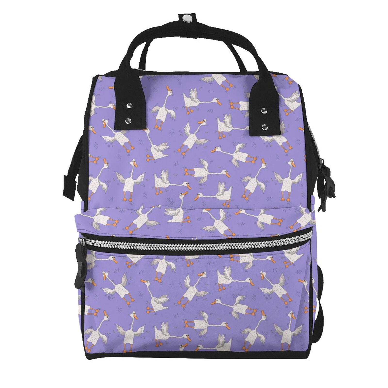 Fuzoiu Funny goose birds Print Diaper Bag Backpack,Baby Essentials Travel Tote,Multi function Waterproof Diaper Bag, Travel Essentials Baby Bag - Unisex