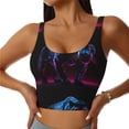 thumbnail image 1 of Fuzoiu Futuristic Purple Panther Print Women's Sports Vest,U-Back Sports Tank,Gym Vests,Athletic Sleeveless Shirts,Exercise Undershirts,Yoga, Gym, and Dance Wear-X-Large, 1 of 8