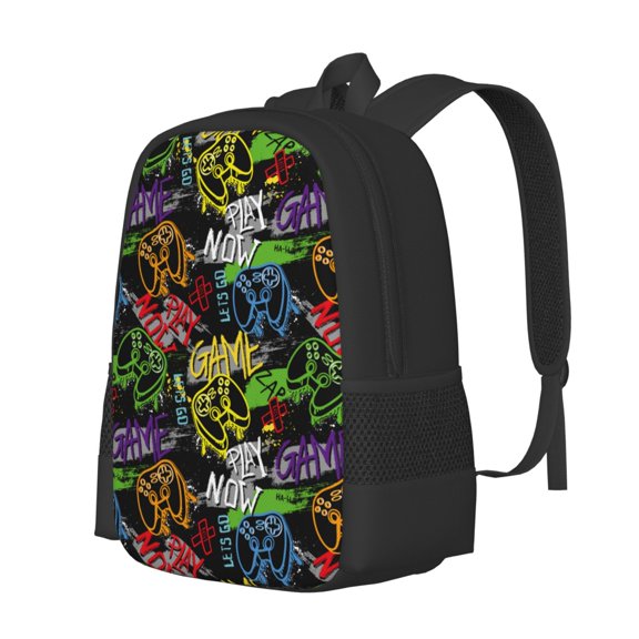 Fuzoiu Game Joysticks Print Large Capacity Backpack,Travel Backpack,Laptop Bag,College School Rucksack Bag,for School, Travel & Outdoor Activities