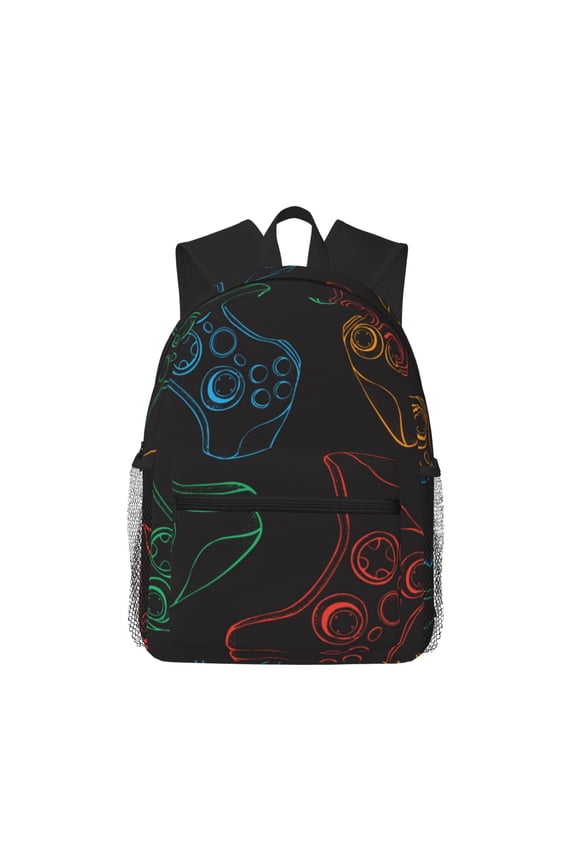 Gamepad Joystick Game Print School Backpack for Teens,Large Bookbag,Lightweight Laptop Bag for Travel, Work, School & Outdoor Adventures