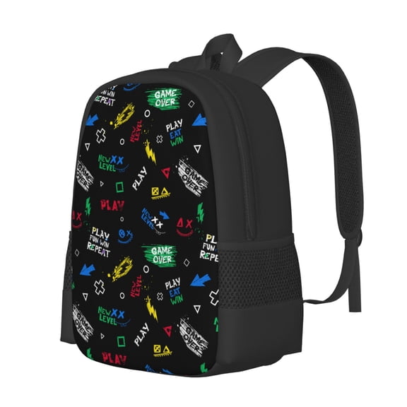 Fuzoiu Gamepads Print Large Capacity Backpack,Travel Backpack,Laptop Bag,College School Rucksack Bag,for School, Travel & Outdoor Activities