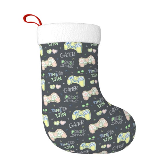 Fuzoiu Gamers Print Christmas Stockings, Party Supplies & Kids Gifts,Big Xmas Stockings Decoration for Family Decorations Hanging Ornament for Xmas Holiday Party