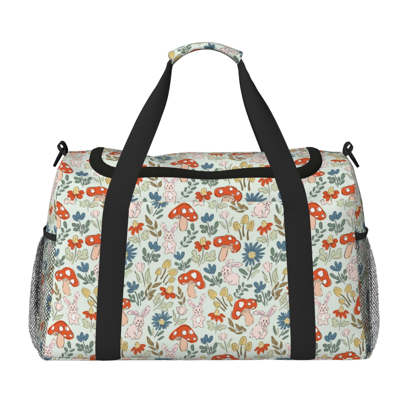 Fuzoiu Garden Of Little Bunnies Print Travel Duffle Bag,Carry On Tote Bags,Duffel Bag,Sport Gym Bag, Hospital Bag for Labor and Delivery, Overnight Bag,Luggage Bag