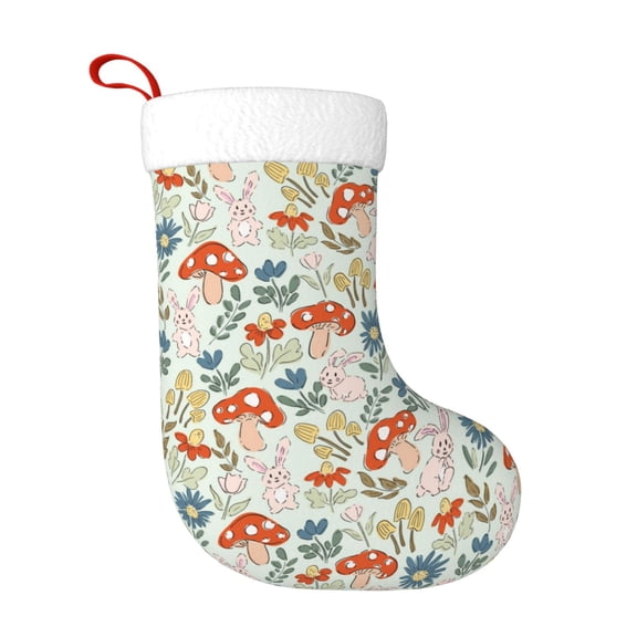Fuzoiu Garden Of Little Bunnies Print Christmas Stockings, Party Supplies & Kids Gifts,Big Xmas Stockings Decoration for Family Decorations Hanging Ornament for Xmas Holiday Party