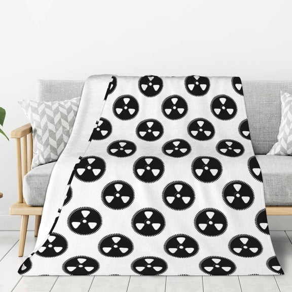 Fuzoiu Gear Tools Print Flannel Throw Blanket,Light Weight Warm Decorative,Throw Blanket Cover for Sofa, Couch, Bedroom,Travel-80"x60"