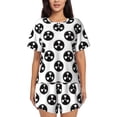 thumbnail image 1 of Fuzoiu Gear Tools Print Women's Short-Sleeved Pajama Set,Lounge Sleepwear Set,Womens Pajama Sets 2 Piece,Button-Up Top and Shorts with Pockets-Medium, 1 of 7