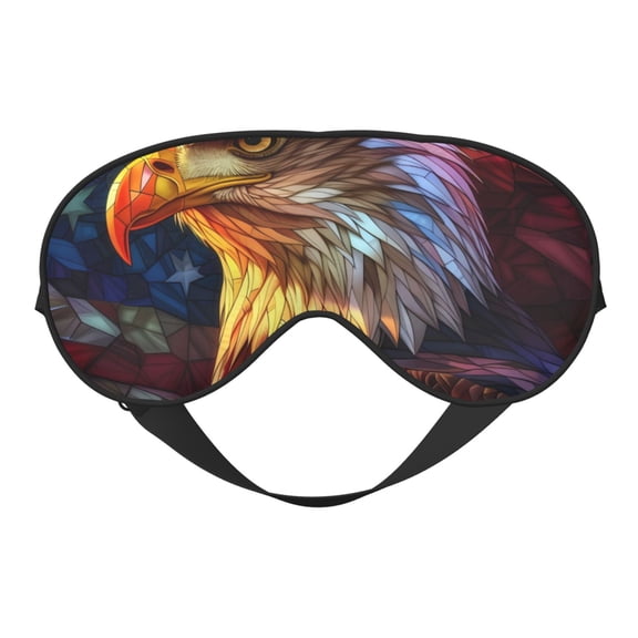 Fuzoiu Geometric American Bald Eagle Print Sleep Masks,Eye Masks with Adjustable Strap for Sleeping,Night Eye Shade for Women Men,Eye Cover for Full Night's Sleep, Travel and Nap