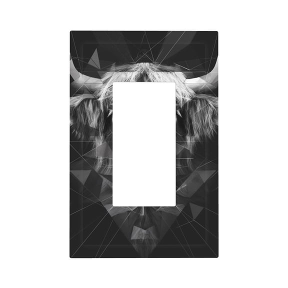 Fuzoiu Geometric Bull Design Print Single Duplex Outlet Cover Plate, Light Switch Cover, for Receptacle Light Switch, Switch Cover Decorative Wallplate-Style U