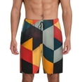 thumbnail image 1 of Fuzoiu Geometric Cube Pattern Art Print Pajama Shorts for Men, Men's Pajama Bottoms,Mens Lounge Sleepwear,Pajama Pants with Pocket-4X-Large, 1 of 6