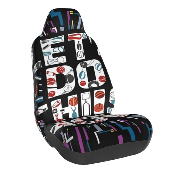 Fuzoiu Geometric Sports Energetic Burst Print Elastic Car Seat Covers, Seat Cover Protector,Universal Fit Interior Covers for Most Cars,Washable Seat Cover Non Slip for SUV,Sedan,Van
