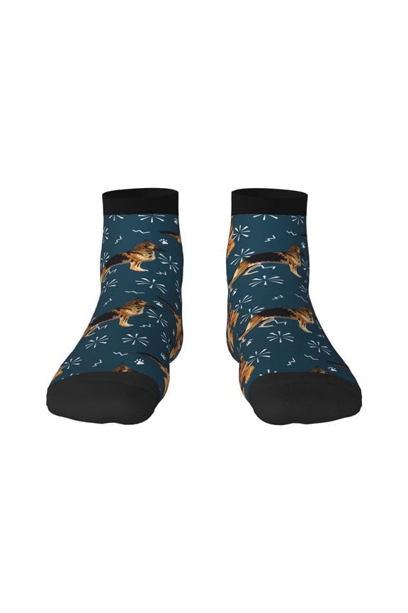 German Shepherd Dog Print Adult Socks, Crew Moisture-wicking Socks, Unisex Cushion Crew Socks,Casual Sports Ankle Socks