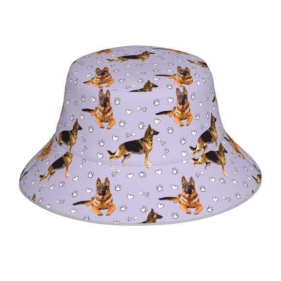Fuzoiu German Shepherd Dog Print Reflective Bucket Hat,Outdoor Hat for Men and Women,Bucket Hat for Travel Fishing Hunting Summer Camp