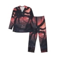 thumbnail image 1 of Fuzoiu Giant Monster Over City Print Men's Long-Sleeved Pajama,Lounge Button Down Nightwear,Mens Notch Collar Pajama Set -X-Large, 1 of 7