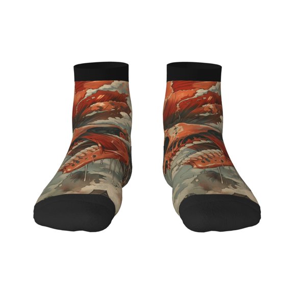Fuzoiu Gigantic Skull In Clouds Print Adult Socks, Crew Moisture-wicking Socks, Unisex Cushion Crew Socks,Casual Sports Ankle Socks