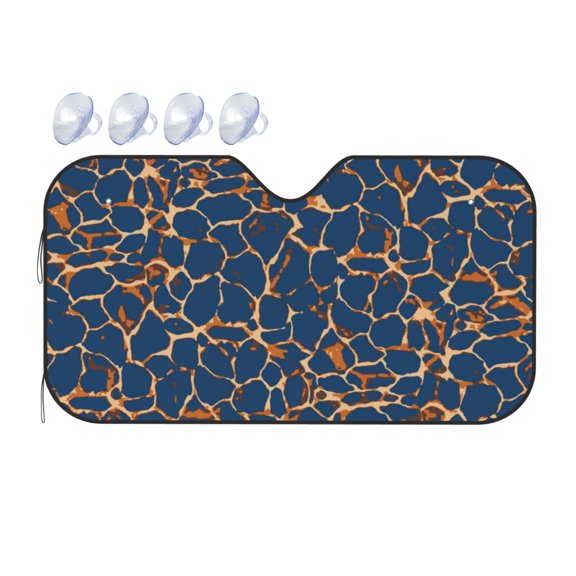 Fuzoiu Giraffe Skin Print Car Windshield Sunshade,Foldable Reflective Sun Visor,Windshield Sun Shade,UV Rays Sun Visor Shade,Auto Front Sun Shield Shade-Small