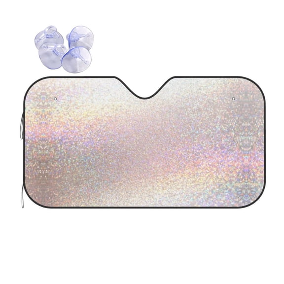 Fuzoiu Glitter Light Pearl Print Car Windshield Sun Shade,Block Uv Rays Sunshade,Foldable Front Window Sun Visor Protector for Car,SUV,Truck-Keep Vehicle Cool-Glitter Light Pearl