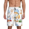thumbnail image 1 of Fuzoiu Gnome Camping Fishing Print Pajama Shorts for Men, Men's Pajama Bottoms,Mens Lounge Sleepwear,Pajama Pants with Pocket-Large, 1 of 6