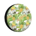 thumbnail image 1 of Fuzoiu Gnome and Pineapple Print Universal Spare Tire Cover with Buckle Strap, Waterproof Wheel Covers for Jeep, Trailer, RV, Truck and All Car-15 inch, 1 of 6