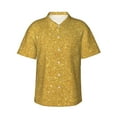 thumbnail image 1 of Fuzoiu Gold Shiny Print Hawaiian Shirt for Men, Summer Beach Casual Short Sleeve Button Down Shirts, Men’s Beach Summer Shirts with Pocket,X-Large, 1 of 7