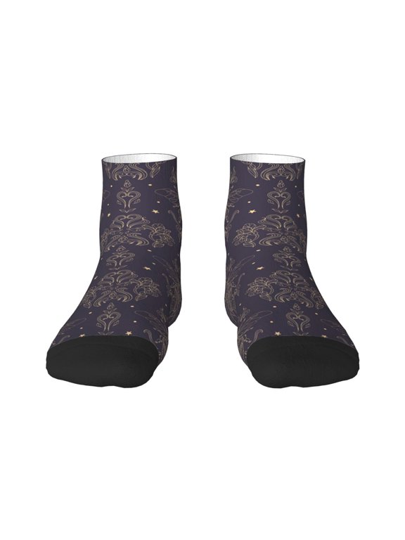 Golden Bumblebee Print Adult Socks, Crew Moisture-wicking Socks, Unisex Cushion Crew Socks,Casual Sports Ankle Socks
