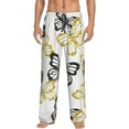 thumbnail image 1 of Fuzoiu Golden Glitter Butterflies Print Men's Pajama Pants,Lounge Pants for Men,Lounge PJ Bottoms,Sleepwear Pants with Drawstring Pockets -X-Large, 1 of 6