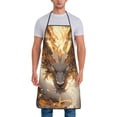 thumbnail image 1 of Fuzoiu Golden Horned White Dragon Print Waterproof Apron, Kitchen Apron for Women Men Chef, Apron for Christmas Dinner Party Cooking Baking Crafting House Cleaning Kitchen, 1 of 7