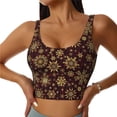 thumbnail image 1 of Fuzoiu Golden Snowflakes Print Women's Sports Vest,U-Back Sports Tank,Gym Vests,Athletic Sleeveless Shirts,Exercise Undershirts,Yoga, Gym, and Dance Wear-Small, 1 of 8