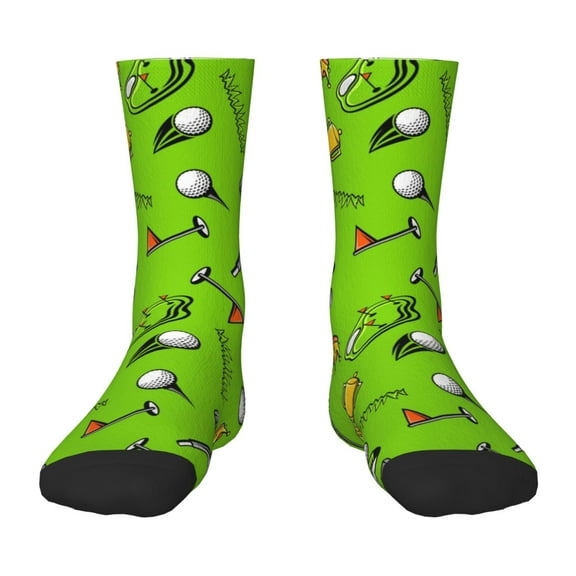 Fuzoiu Golf Sport Club Print Kids Socks For Boys Girls,Grip Crew Socks with Non Slip,Lightweight Stretch Crew Socks,Toddlers Crew Boot Socks
